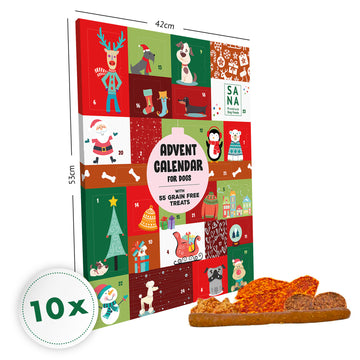 10 x Calendari dell’Avvento XL per cani "SANA" (53 x 42 cm)